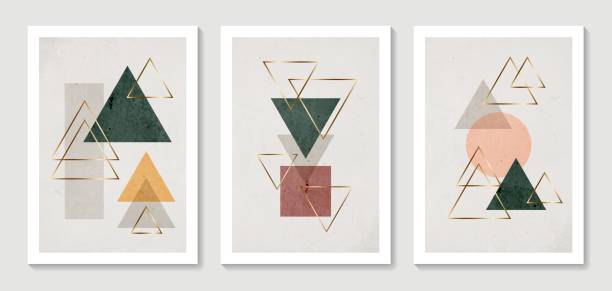 istock Abstract geometry art background vector. Modern block color art wallpaper. Geometric marbling gold style texture. Cubism backgrounds. Illustration for home deco, wall art, poster, invite and cover. 1385668542