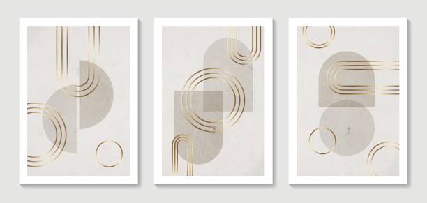 istock Abstract gold art background vector. Modern block color art wallpaper. Geometric style. Cubism backgrounds. Good for home deco, wall art, poster, invite and cover. 1385670489