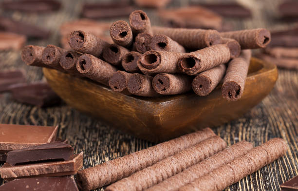 istock chocolate tubes with chocolate filling 1385683268