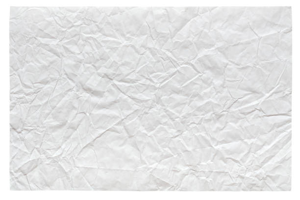 istock Isolated crumpled sheet paper in gentle light blue color. 1385683430