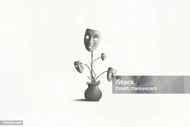 Illustration Of Mysterious Surreal Plant Abstract Identity Concept Stock Illustration - Download Image Now
