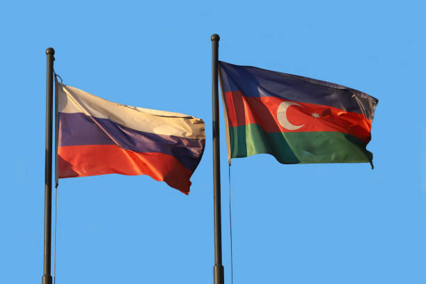 istock russian and azerbaijan flag 1385692972