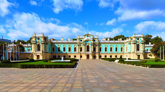 Mariinsky Palace after renovation in Kiev, Ukraine. Mariinskyi Palace - the official ceremonial residence of the President of Ukraine in Kyiv