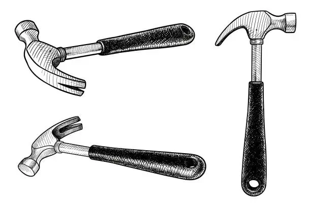 Vector illustration of Vector drawing of a hammer