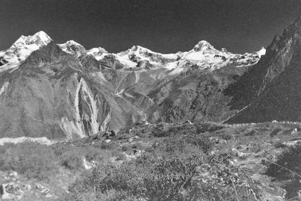 istock Himalyan Mountain Scene under moonlight, en route to Kanchenjunga 1385706863