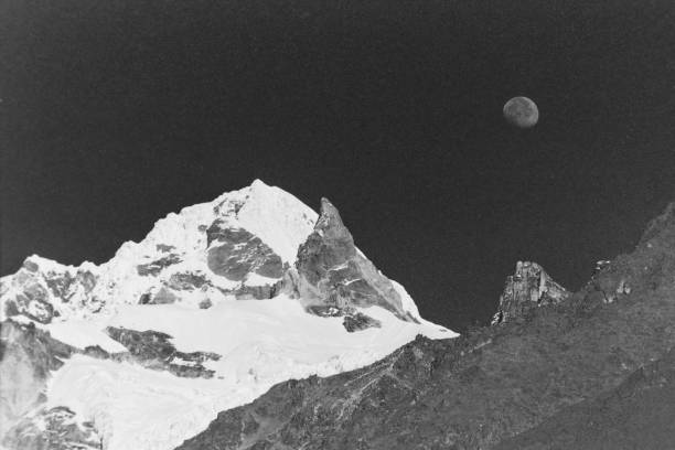 istock Mountain peak Near Mount Kanchenjunga under moonlight 1385708790