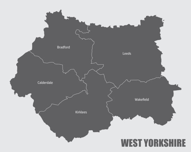 illustrations, cliparts, dessins animés et icônes de carte du comté de west yorkshire - west yorkshire
