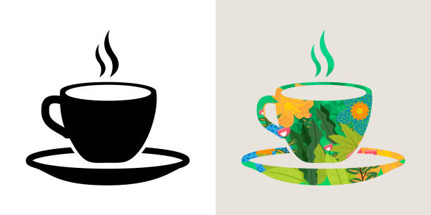 Icône tasse de café Vector icon and illustration in HD very easy to make edits. tasse café stock illustrations