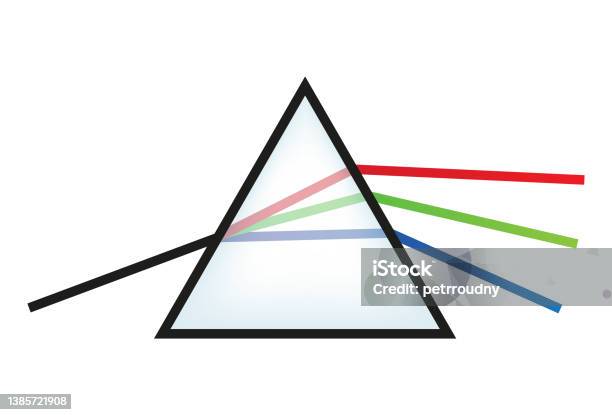 Simbolo Vettoriale O Icona Del Prisma Ottico In Vetro Dispersione