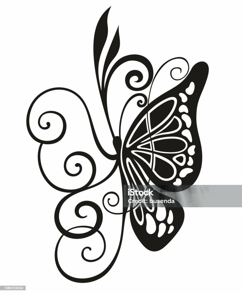 Vẽ Tay Con Bướm Cô Lập Trên Nền Trắng Hình minh họa Sẵn có - Tải ...