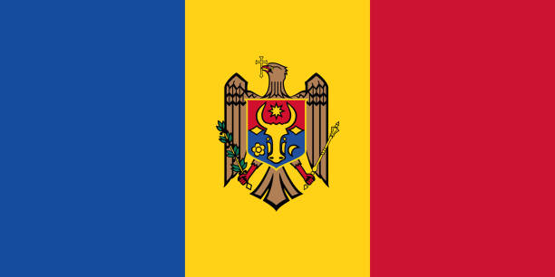 Flag of Moldova Vector illustration of the national flag of Moldova moldovan flag stock illustrations