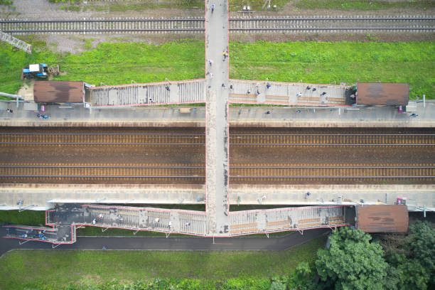 istock Footbridge over the railroad tracks 1385724880