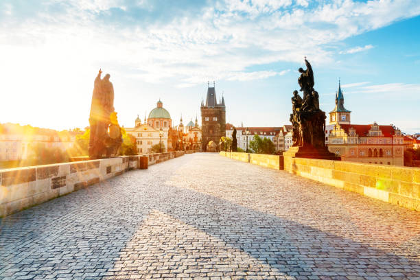 istock Charles bridge on the river Vltava, Prague, Czech Republic. 1385726669