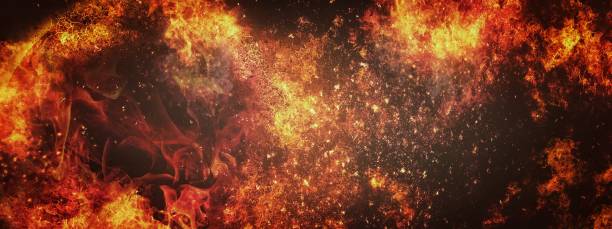 Illustration of a burning red flame