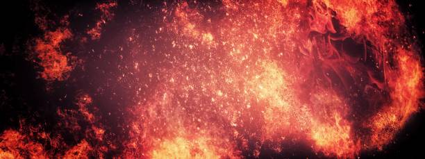istock Illustration of a burning red flame 1385728008
