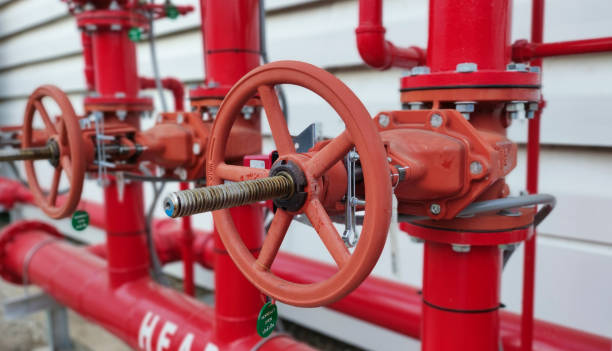 istock Closeup new industrial fire control valve 1385729219