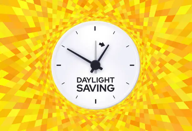 Vector illustration of Daylight Saving Time Clock