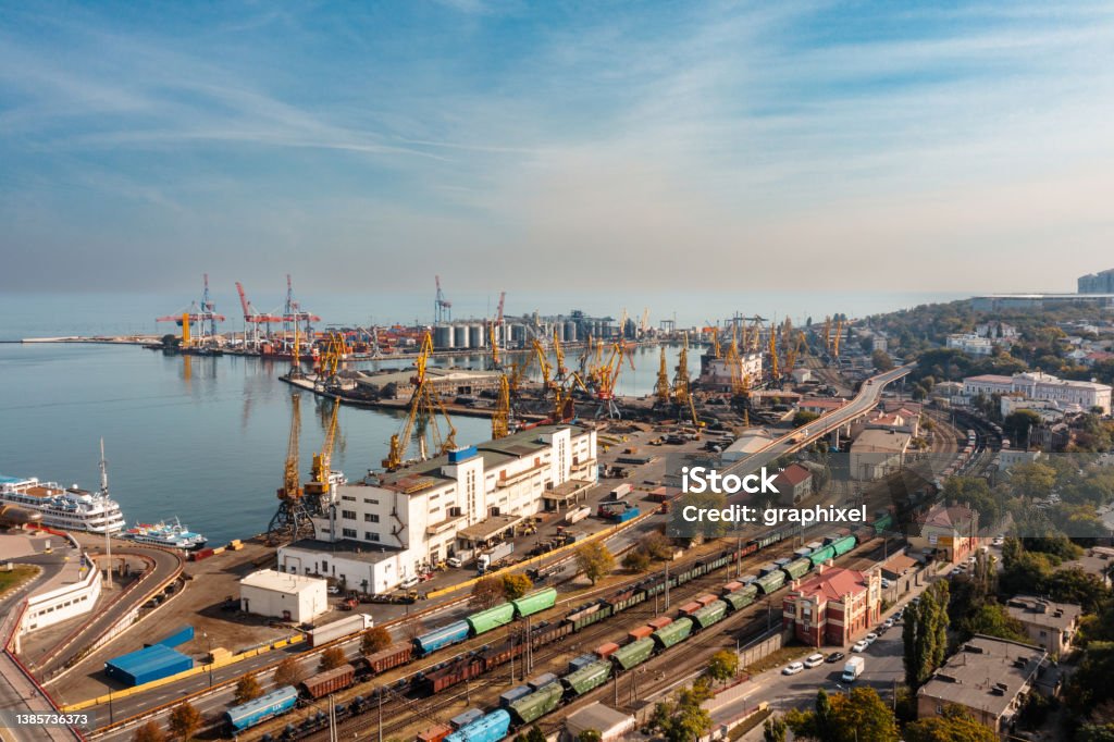 Aerial view of Odessa Port, Ukraine Ukraine Stock Photo