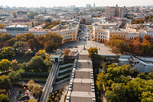 Aerial view of Potemkin stairs, Odessa