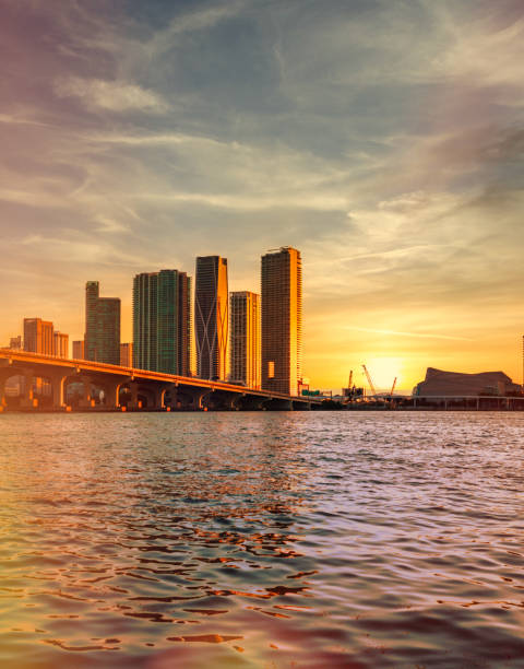 istock skyline miami bridge skyscrapers sunset 1385737579