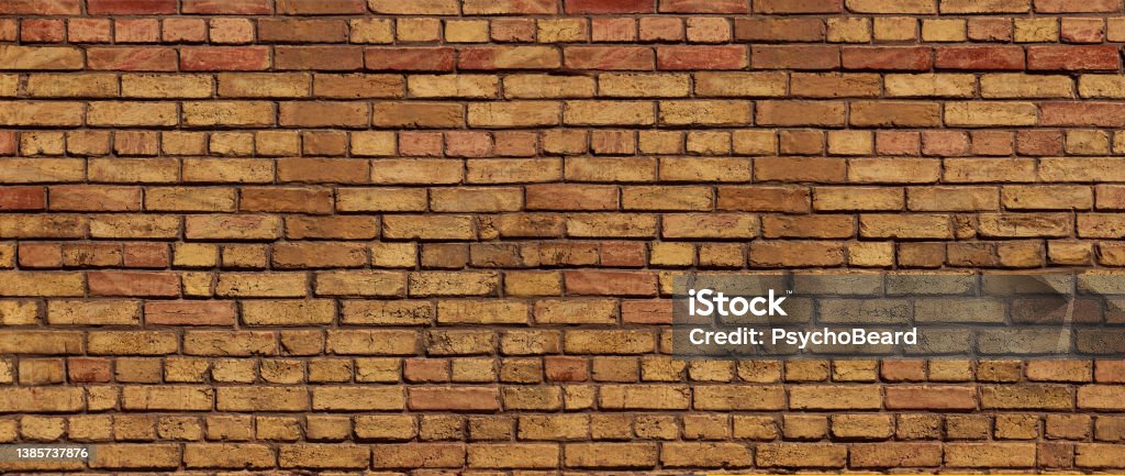 panoramic old red brick wall background Brick Stock Photo