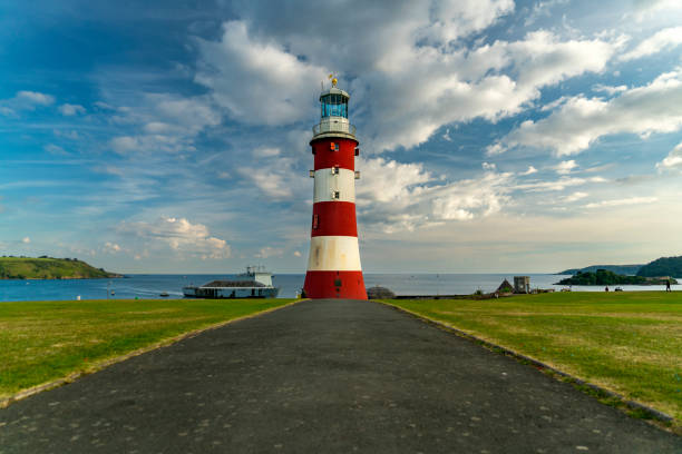 Smeaton's Tower on Plymouth Hoe, United Kingdom stock photo