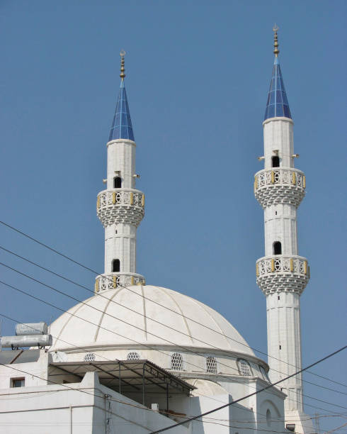istock Mosque with two minarets in Bodrum, Turkey 1385740473