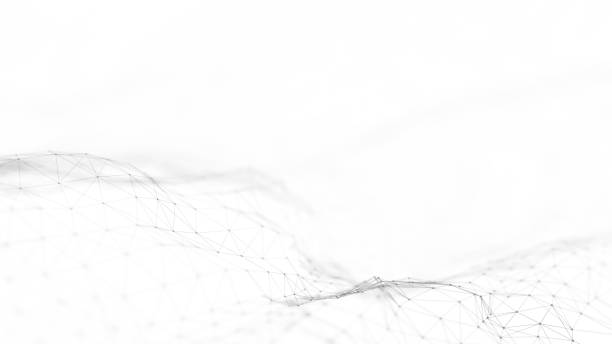 istock Wave of particles on white background. Network connection dots and lines. Digital background. 3d rendering. 1385746562