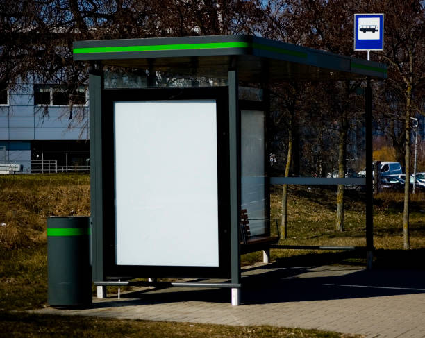 istock Outdoor advertising billboard at the bus stop. 1385749708