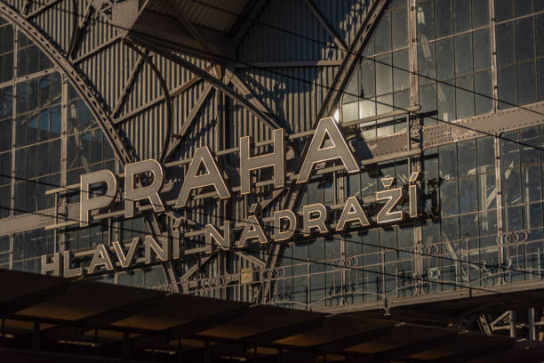 istock Prague main station in sunny winter evening with trains 1385761416