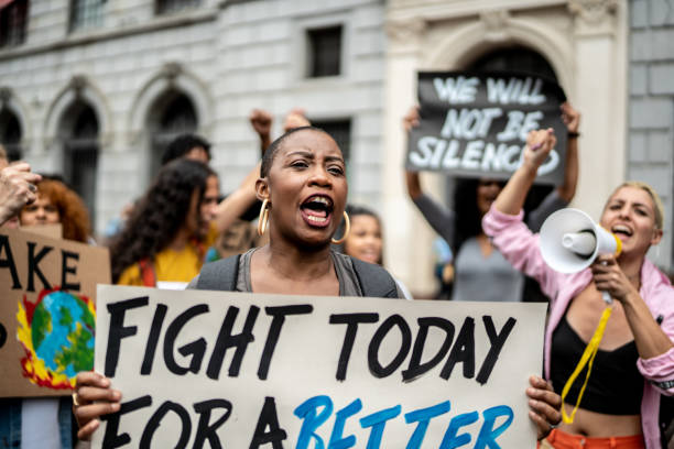 istock Activists doing a demonstration outdoors 1385767465