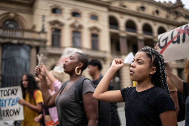 Protesters during a demonstration in the street