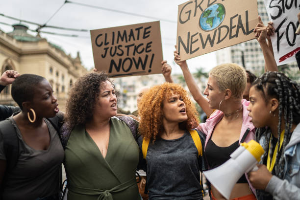 istock Protesters during a demonstration in the street 1385769307