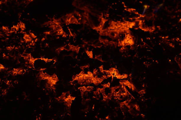 actively smoldering embers of fire