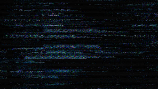 istock Glitch noise static television VFX pack. Visual video effects stripes background, CRT tv screen no signal glitch effect 1385773293