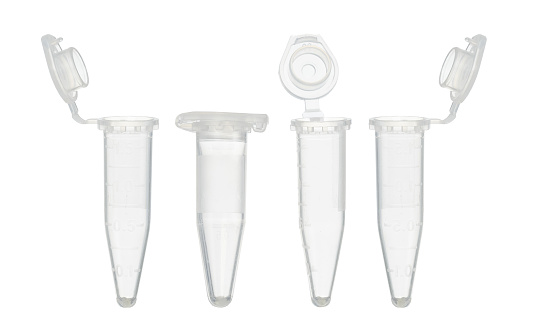 PCR microtube on a white background, PCR test tube on a white background
