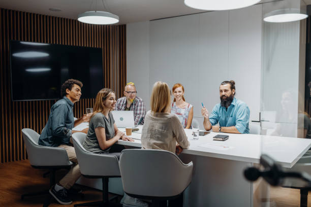 istock Creative people brainstorming about start-up project and collaboration 1385786493