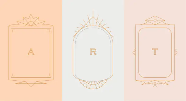 Vector illustration of Boho frames and borders vector collection.