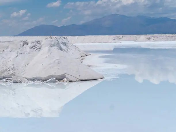 Photo of Salinas Grandes, a huge salt flat in Jujuy and Salta, Argentina. Its lithium, sodium and potassium mining potential faces opposition from indigenous communities and environmental activists.