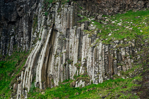 Wall of Basalt Formations of the Giants Causeway, County Antrim, Northern Ireland