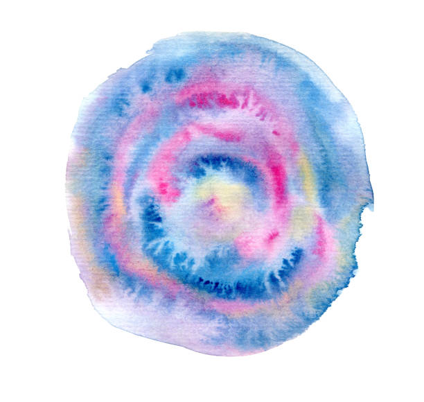 istock Abstract watercolor loose blue and pink circle 1385815462