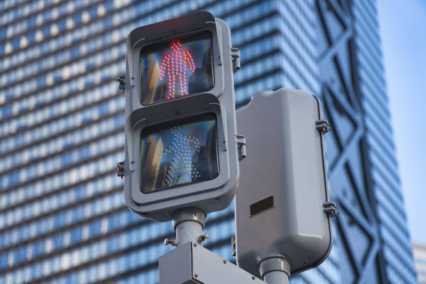 istock Crosswalk signal or pedestrian traffic light 1385815985