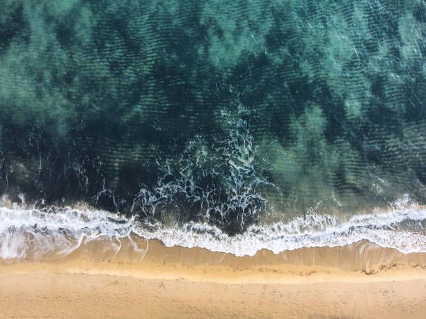 istock Aerial top view of a beach 1385836572