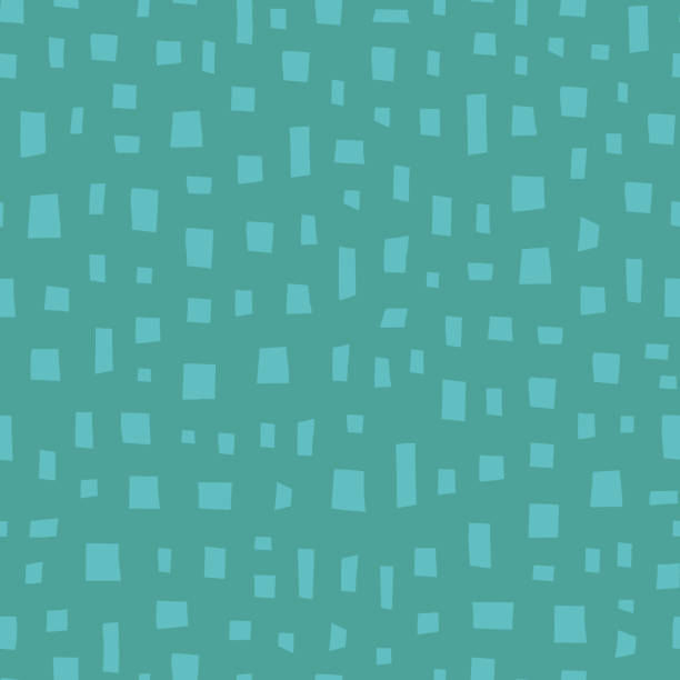 abstrakcyjna mozaika w stylu retro bezszwowy wzór retro na tekstylia, tkaniny, tapety, papier do pakowania i inne wzory. powtórz wektor z chaotycznymi paskami i kwadratami na turkusowym niebieskim tle. - wallpaper pattern wallpaper 1950s style ornate stock illustrations