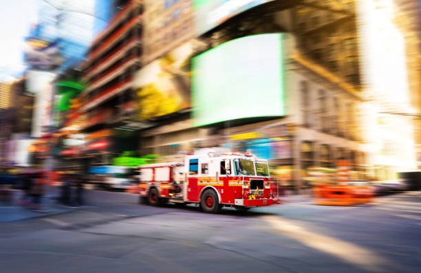 istock Fire engine speeding in Manhattan, New York 1385865293