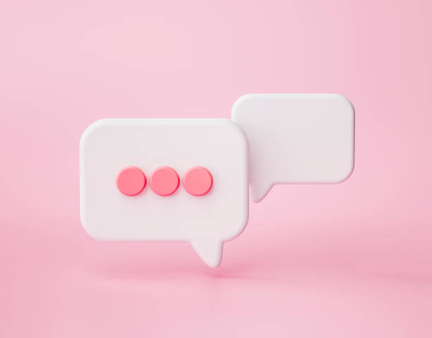 istock Chat bubbles or speech bubble icon website ui on pink background 3d rendering illustration 1385868920