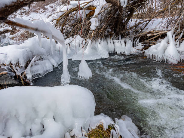 istock ice forms formed by the effect of cold air in streams 1385879851