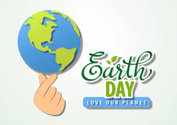 Vector illustration of Earth Day Love Our Planet