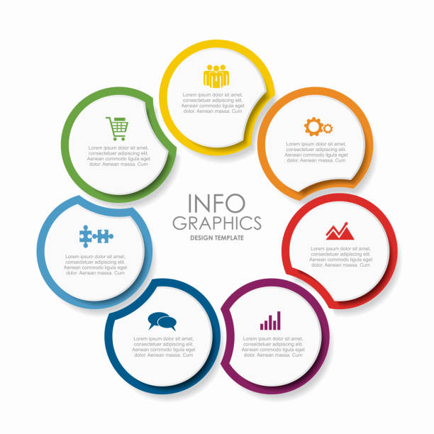 ilustrações, clipart, desenhos animados e ícones de molde do projeto de infographic com lugar para seus dados. ilustração do vetor. - flowing action flow chart process chart