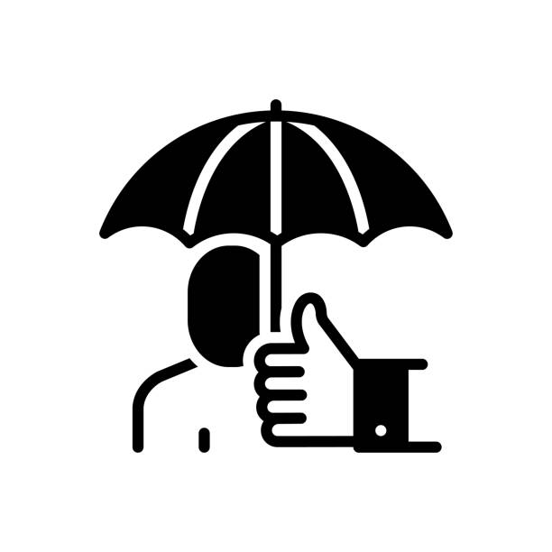 Helps umbrella Icon for helps, umbrella, protect, rain, succor, handle, assurance, insurance, covered succor stock illustrations